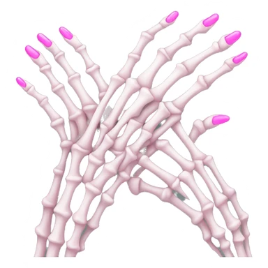 skeleton hand with long pink nails sticker