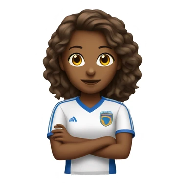 Soccer goal brown girl coach sticker