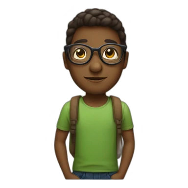 Garcon qui resemble a une tortue avec des lunettes sticker