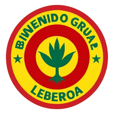 crear un sticker con colores rojo amarillo y verde con el siguiente texto: bienvenido al grupo partido liberal de bolivia sticker