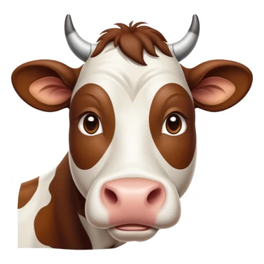 cinematic-noble-brown-and-white-cow-portrait-emoji,-poised-and-regal,-with-a-large,-sturdy-build-and-a-beautifully-patterned-hide-of-rich-brown-accented-by-crisp-white-patches,-deep-set-soulful-brown-eyes,-simplified-yet-sharp-and-sophisticated sticker