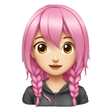 Pink hair, gamer girl, anime sticker