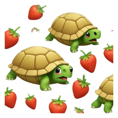 Turtle eating a strawberry sticker