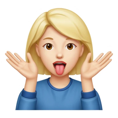 Tounge out with hands out sticker