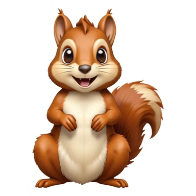 Cinematic Comical Squirrel Portrait Emoji, Head tilted dramatically with an exaggeratedly amused expression, featuring a striking auburn Fur with bold cream accents and wide, expressive eyes filled with playful disbelief, Simplified yet hilariously expressive features, highly detailed, glowing with a slightly sassy glow, high shine, dramatic yet playful, stylized with an air of cheeky woodland mischief, bright and endearing, soft glowing outline, capturing the essence of a spirited and over-the-top squirrel, so meme-worthy it feels like it could chatter its way into internet fame instantly! sticker