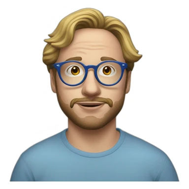sam hyde blue round glasses sticker