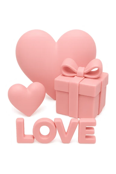 pink Valentine object. remove background sticker