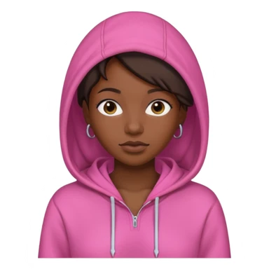black woman in pink hoodies sticker