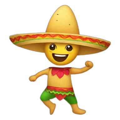 Happy mexican taco dancing sticker