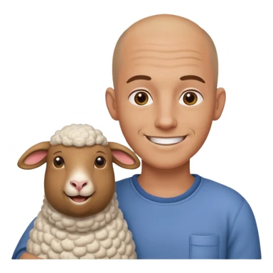 👨‍🦲+ 🐏 smile sticker