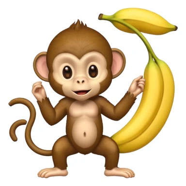 A monkey holding a banana  sticker