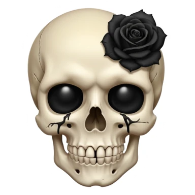 Skull with black rose Surrounding itemoji sticker