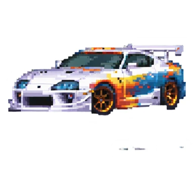 Hot Wheels Toyota Supra dynamic racing pose sticker