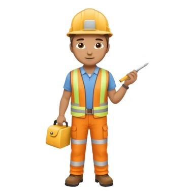 man full body working in construction  sticker