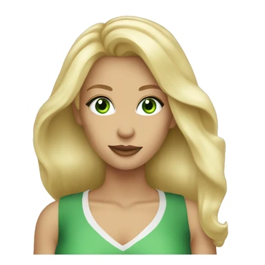 very beautiful blonde woman green eyes sticker