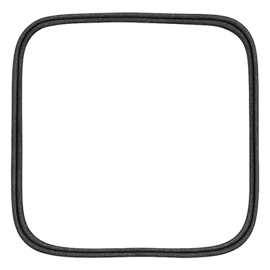 simple monochrome icon of square with rounded corners black outline no fill sticker