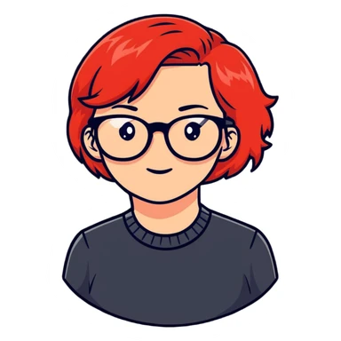 woman with glasses and fiery red hair sticker