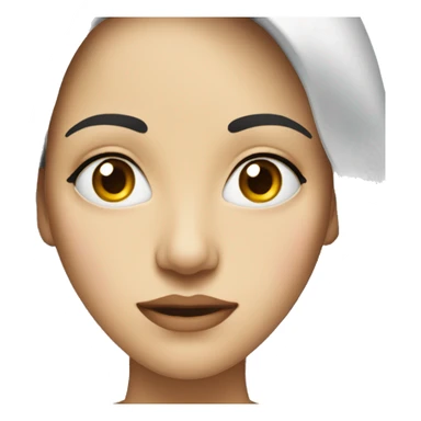 lady face with no eyebrow and eye only slightly open sticker