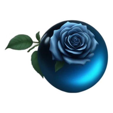 Black rose in a blue shiny sphere  sticker