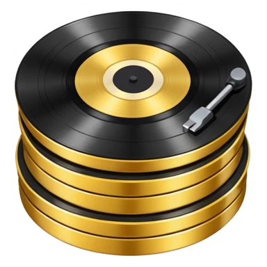 Stacked Vinyl Record gold sticker