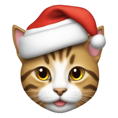 tabby cat wearing a santa hat  sticker