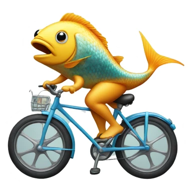 Fish riding a bike sticker