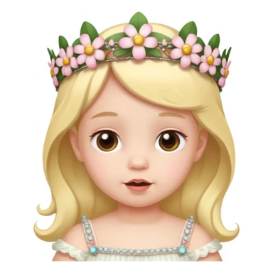 baby with flower tiara sticker