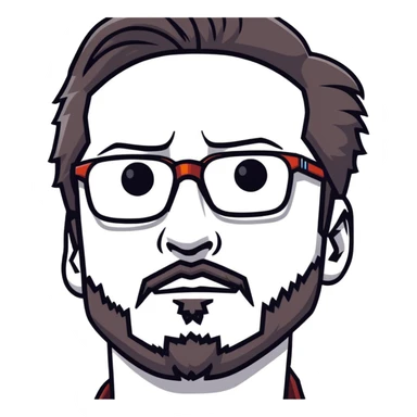 Tony Stark with stylish glasses, goatee beard sticker