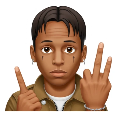 Travis scott showing middle finger sticker