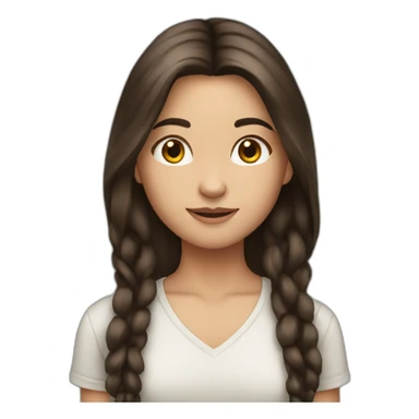 brunet girl with long hair sticker