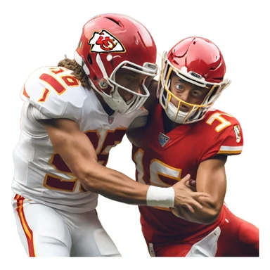 Cj stroud roughing up Patrick mahomes sticker
