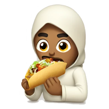 Mexican eating burrito sticker