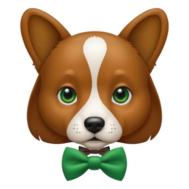 dog with a green bow tie sticker