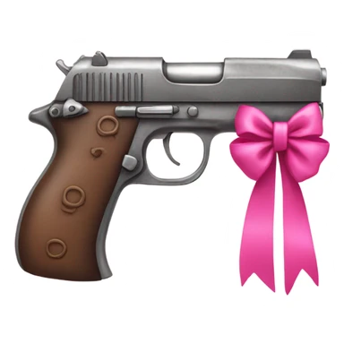 pistol with pink bow on it sticker