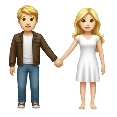 white boy and white girl holding hand sticker