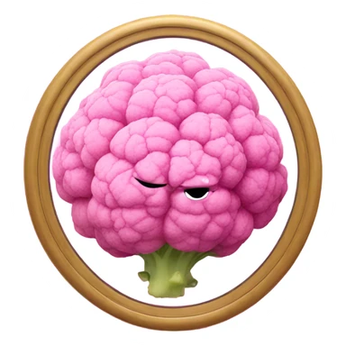 pink cauliflower looking in mirror sticker