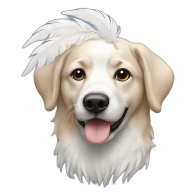 Un chien avec des plumes sticker