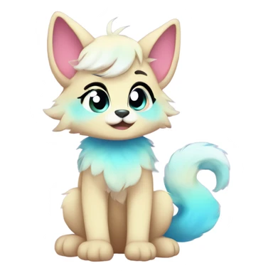 Adorable innocent cute gradient-Sparkle-nebula-fursona furry, full body sticker