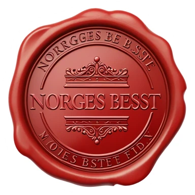 wax seal stamp with text "Norges beste" sticker