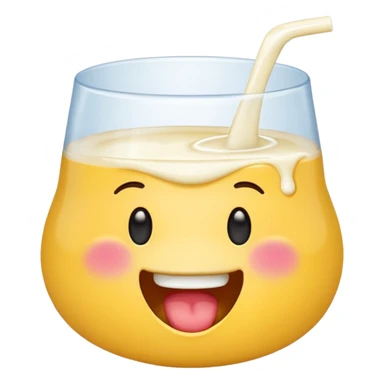 Drooling emoji with milk in mouth sticker