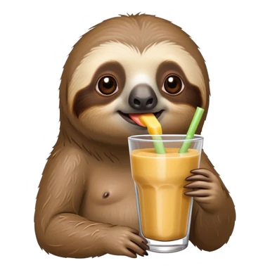 sloth drinking a smoothie sticker