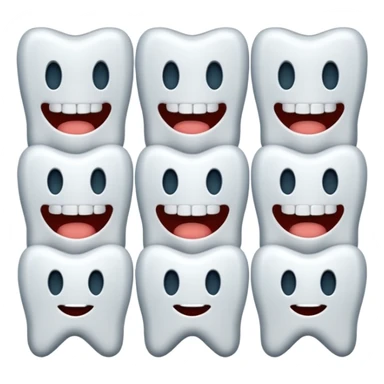 a single row of cartoon teeth, no lips or mouth sticker