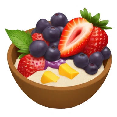 Acai Bowl with mango and strawberry on top  sticker