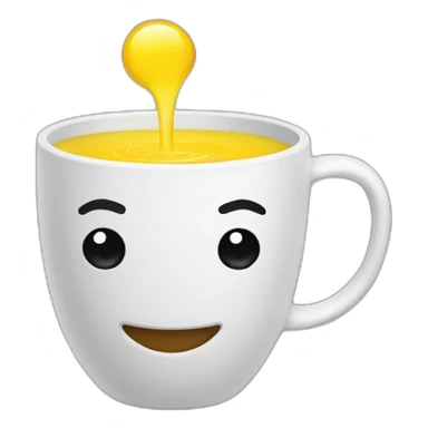 Cup with yellow water sticker