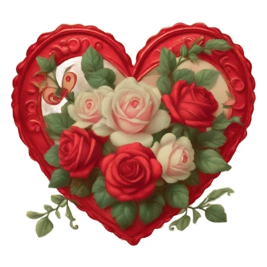 vintage valentine’s day card red sticker