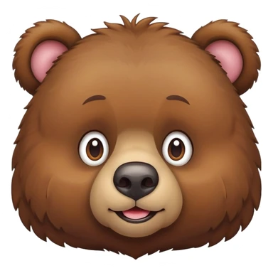 Simple cartoon brown bear with round ears sticker