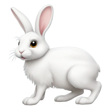 white bunny side view full body sticker