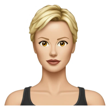ultra realistic charlize theron wearing tank top sticker