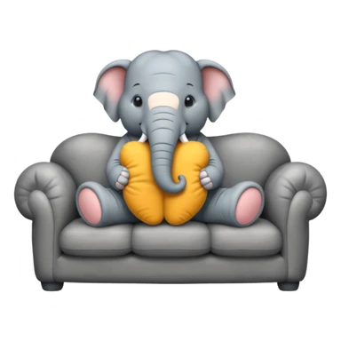 Please generate an emoji of An elephant is sitting on the sofa sticker