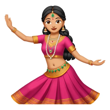 Indian woman in traditional clothes dances.  format portrait sticker